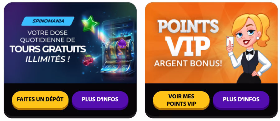 Types de bonus disponibles Gratorama